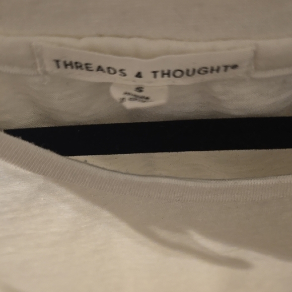 THREADS 4 THOUGHT Womens Cream Long Sleeve Tee - Picture 2 of 3